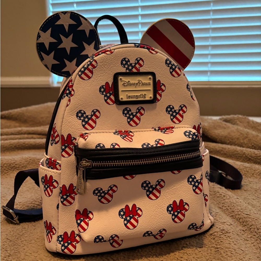 Loungefly Disney Red/white/blue patriotic backpack *rare*